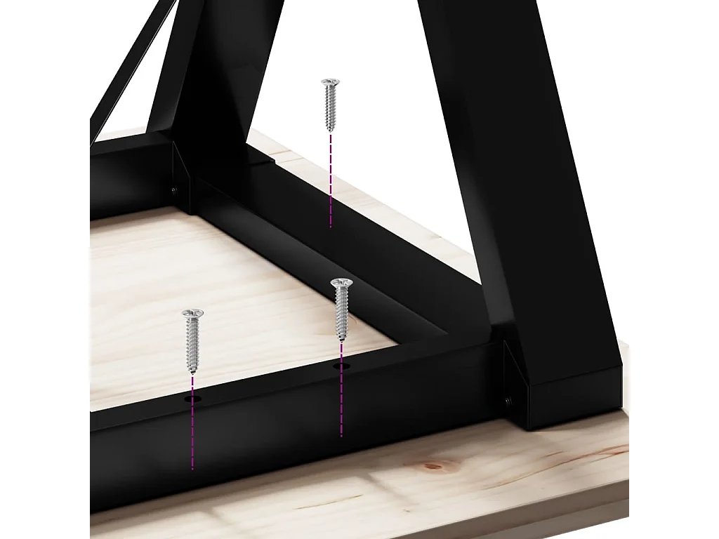 Tavolo da Pranzo Telaio a Y 60x60x75,5 cm Legno Pino e Acciaio