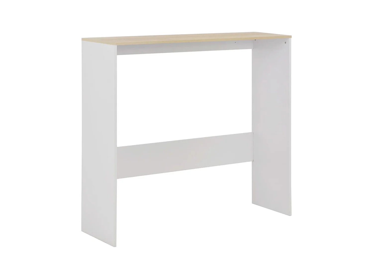 Bartafel met 2 tafelbladen 130x40x120 cm wit en eikenkleurig