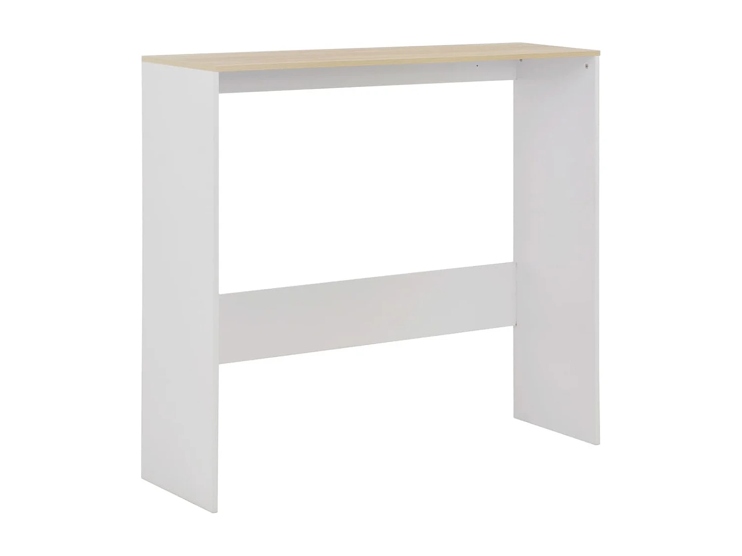 Table de bar avec 2 dessus de table Blanc et chêne 130x40x120cm