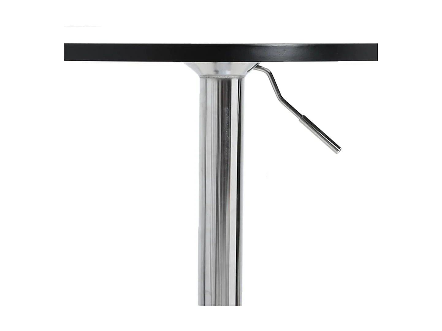 Table de bar noir 50x50x90 cm bois d'ingénierie et acier chromé