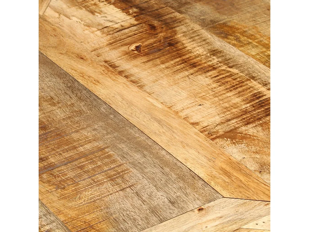 Tavolo da Pranzo Ø150x76 cm in Legno Grezzo Massello di Mango