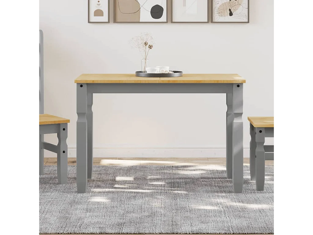 Tavolo da Pranzo Corona 112x60x75 cm in Legno Massello di Pino