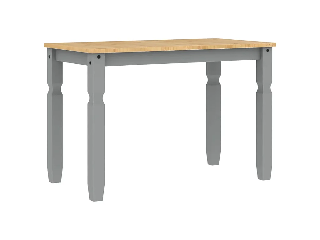 Table à manger Corona gris 112x60x75 cm bois massif de pin