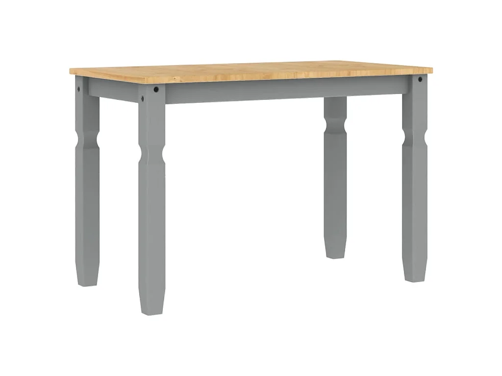 Table à manger Corona gris 112x60x75 cm bois massif de pin
