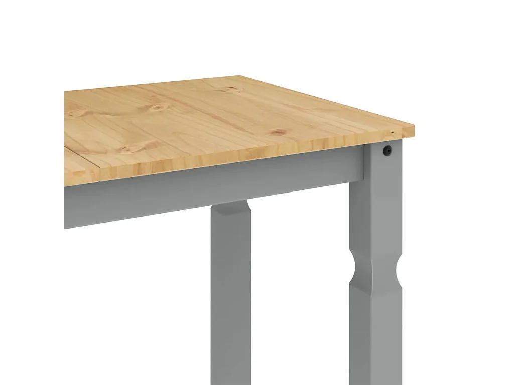 Table à manger Corona gris 112x60x75 cm bois massif de pin