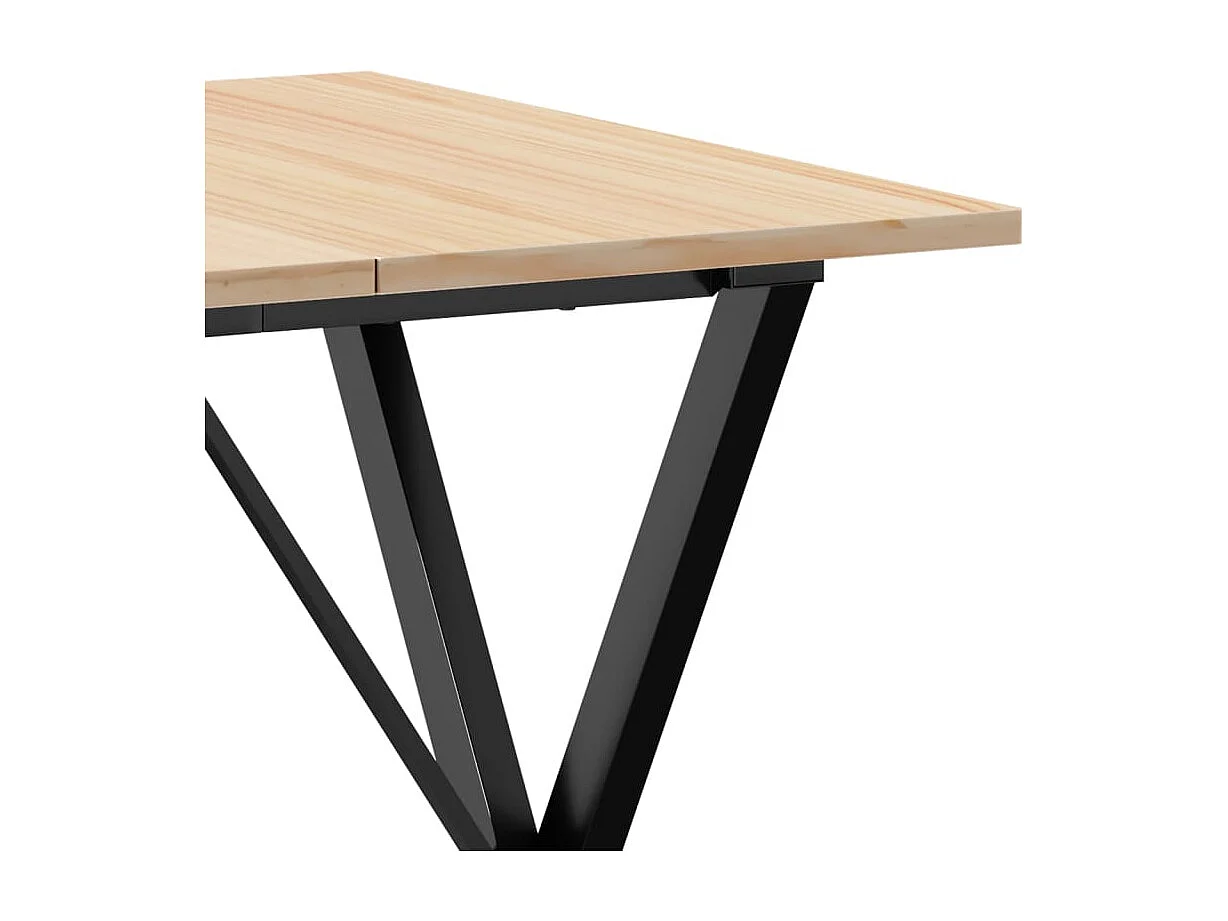 Esstisch X-Gestell 70x70x75 cm Massivholz Kiefer und Stahl