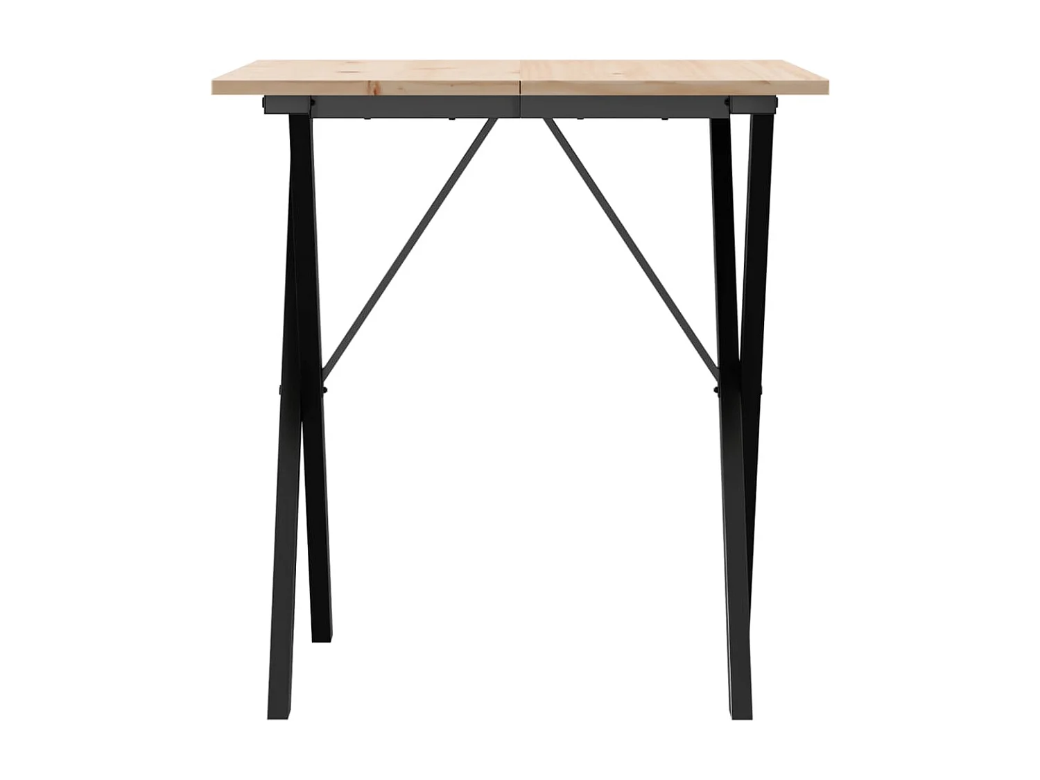 Tavolo da Pranzo Telaio a X 70x70x75 cm Legno Pino e Acciaio