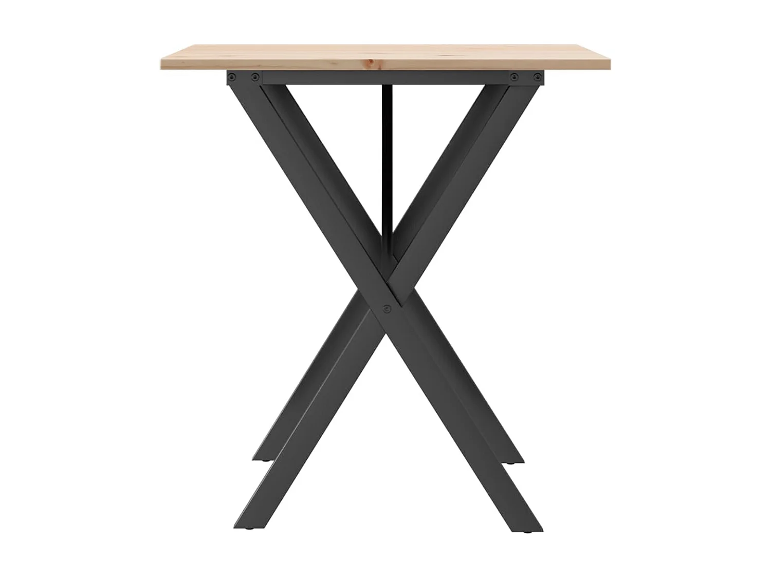 Tavolo da Pranzo Telaio a X 70x70x75 cm Legno Pino e Acciaio