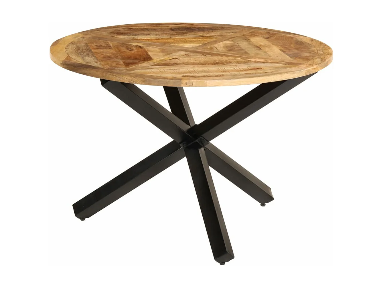 Mesa de jantar Ø110x75 cm madeira de mangueira maciça áspera