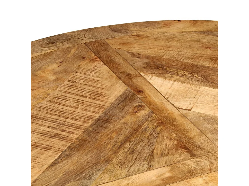 Tavolo da Pranzo Ø110x75 cm in Legno Grezzo Massello di Mango