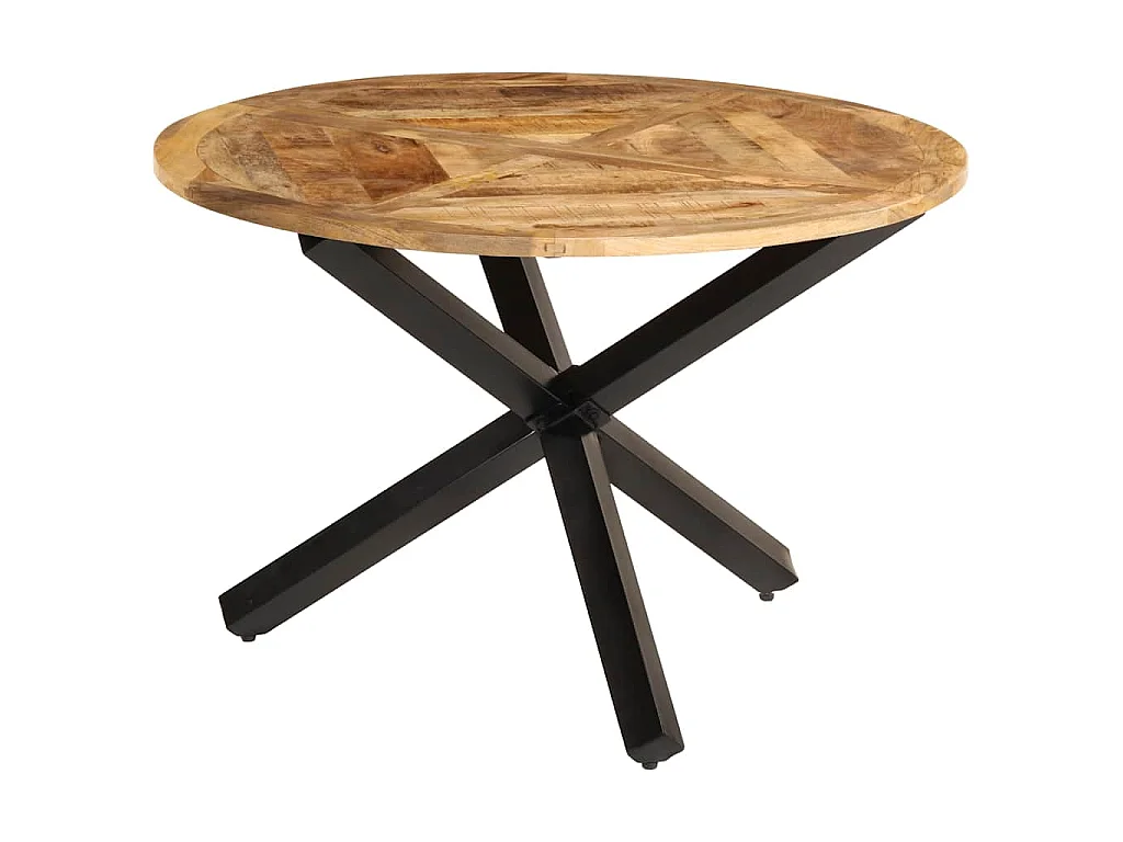 Mesa de comedor madera maciza de mango sin tratar Ø110x75 cm