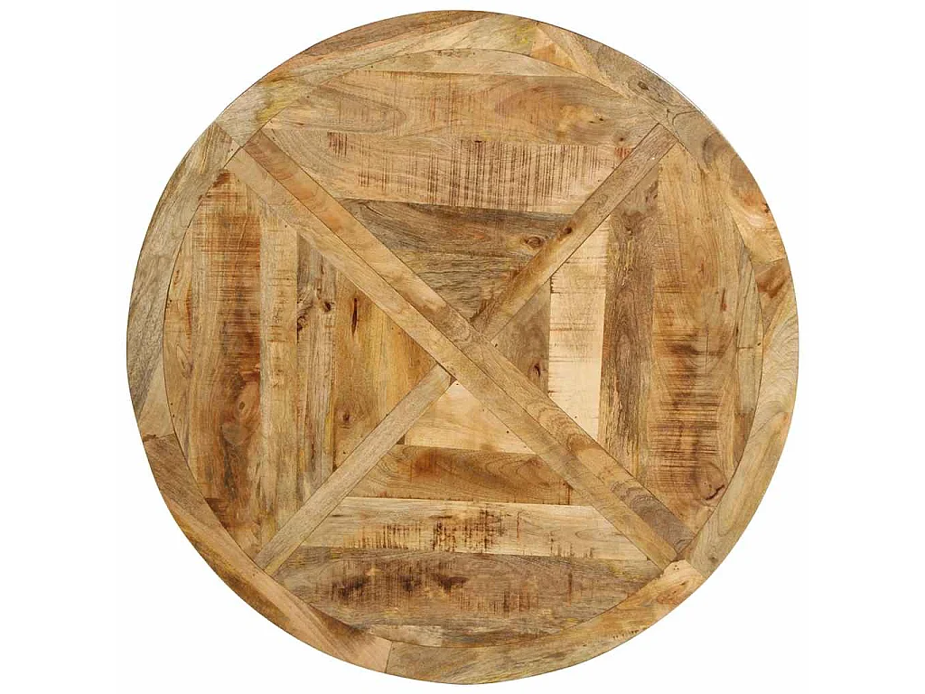 Mesa de comedor madera maciza de mango sin tratar Ø110x75 cm