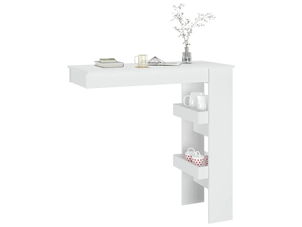 Table de bar murale Blanc 102x45x103,5 cm Bois d'ingénierie