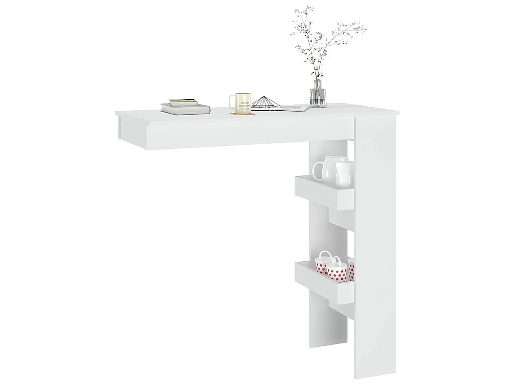 Table de bar murale Blanc 102x45x103,5 cm Bois d'ingénierie