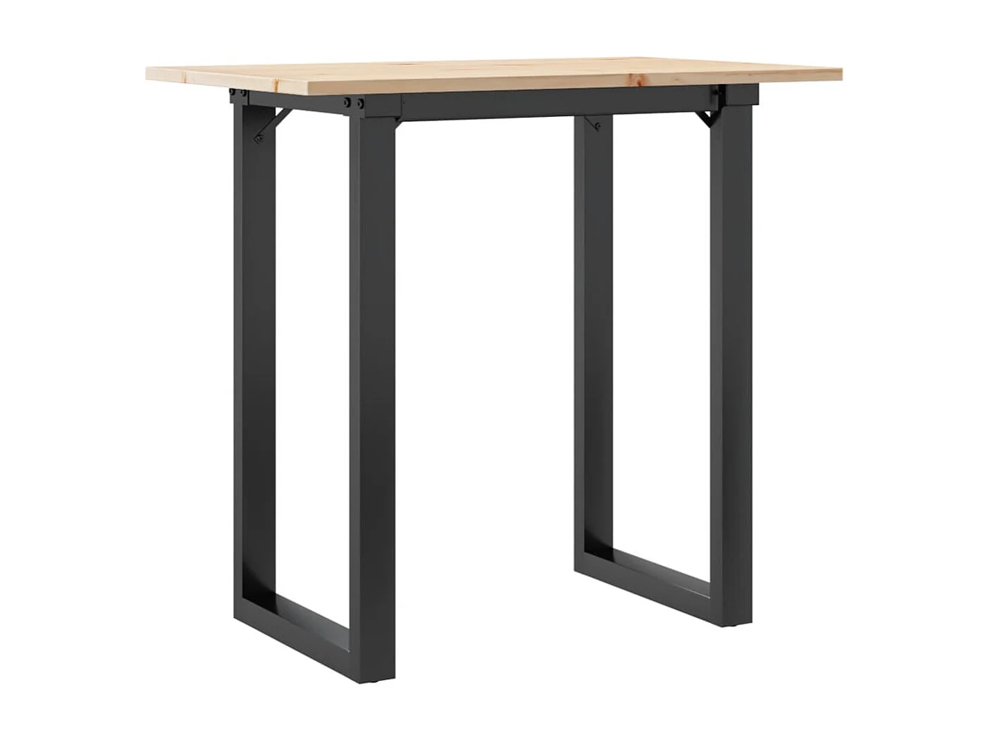 Tavolo da Pranzo Telaio a O 80x50x75 cm Legno Pino e Acciaio