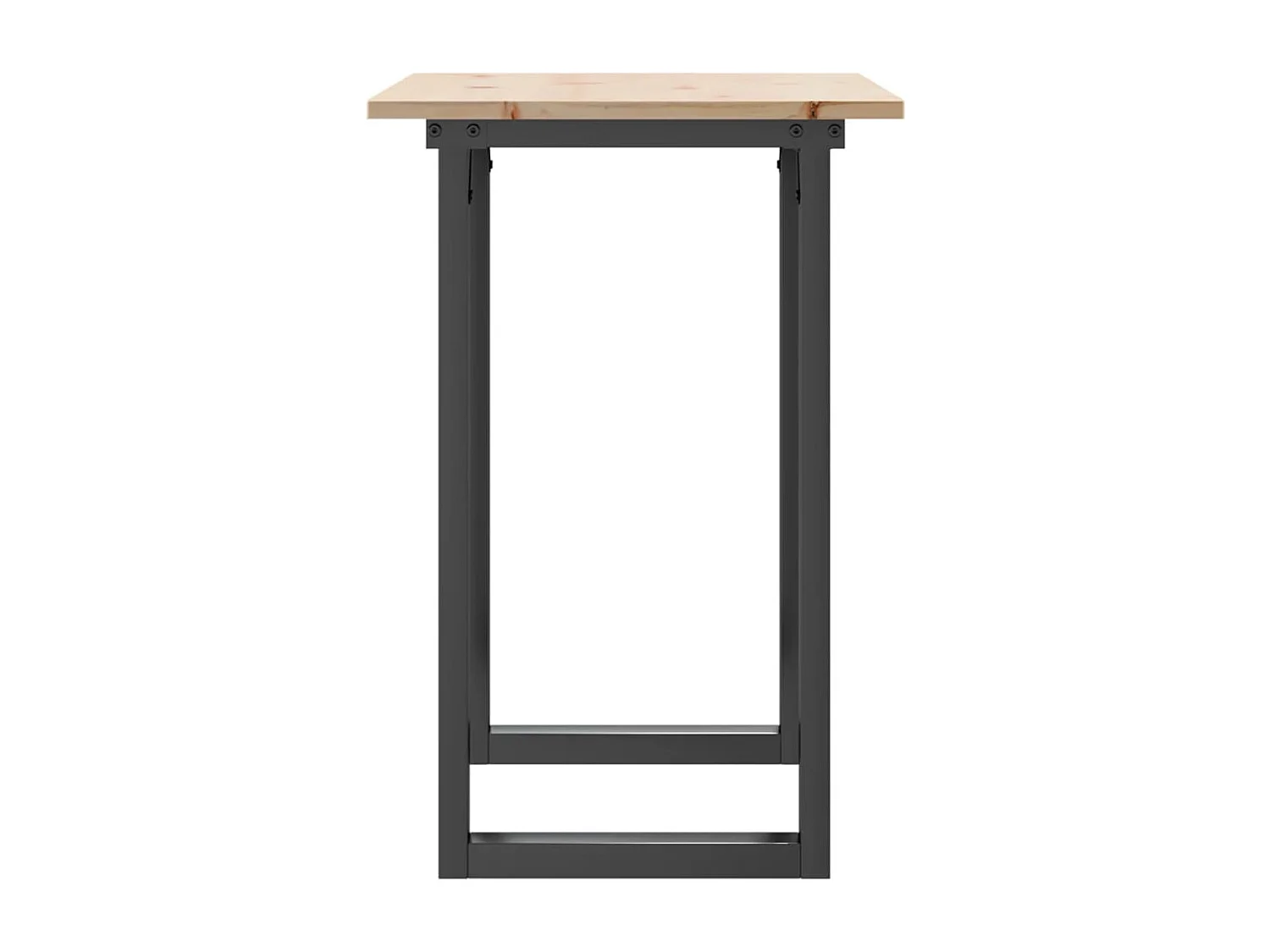 Tavolo da Pranzo Telaio a O 80x50x75 cm Legno Pino e Acciaio