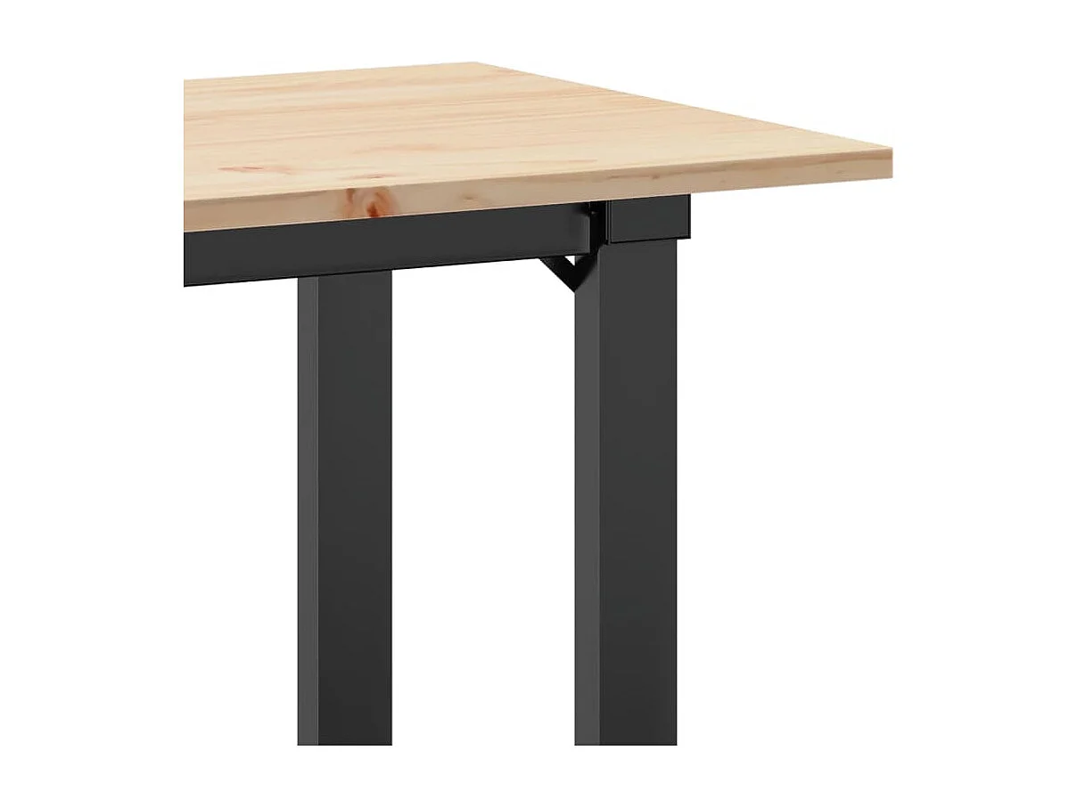 Tavolo da Pranzo Telaio a O 80x50x75 cm Legno Pino e Acciaio
