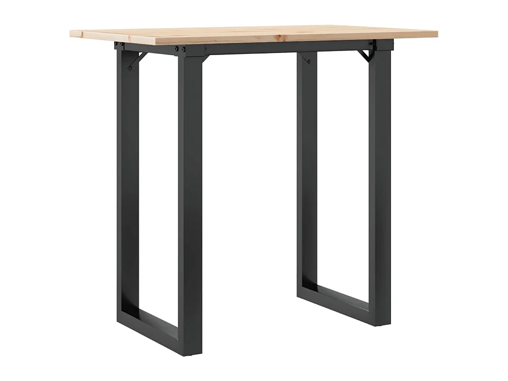 Table à manger cadre en O 80x50x75 cm bois de pin massif acier