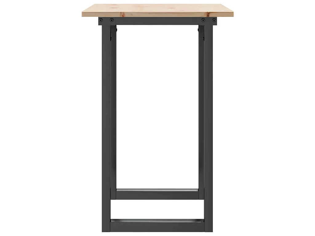 Table à manger cadre en O 80x50x75 cm bois de pin massif acier