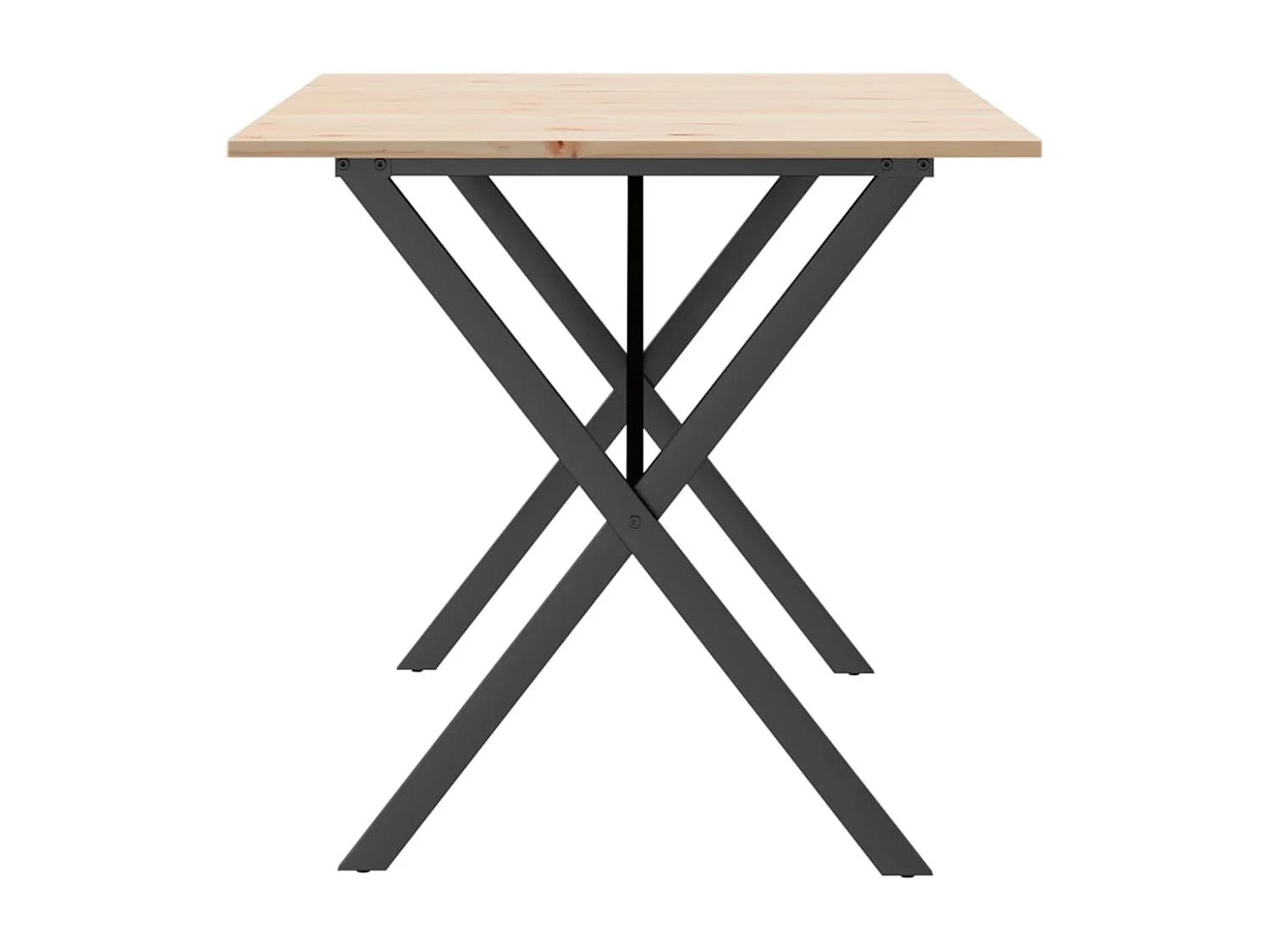 Table à manger cadre en X 160x80x75 cm bois de pin massif acier