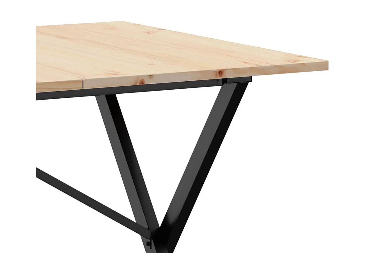 Table à manger cadre en X 160x80x75 cm bois de pin massif acier