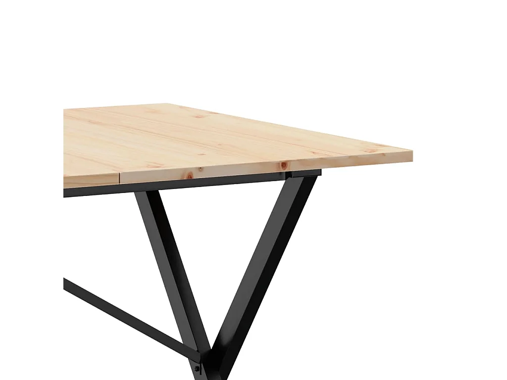 Table à manger cadre en X 160x80x75 cm bois de pin massif acier