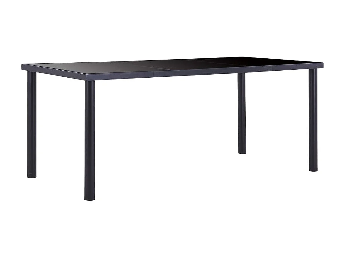 Tavolo da Pranzo Nero 180x90x75 cm in Vetro Temperato