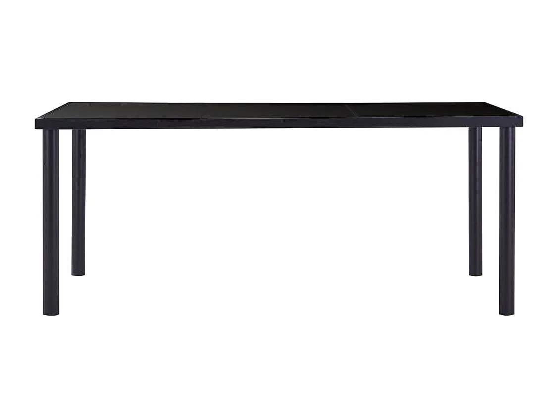 Tavolo da Pranzo Nero 180x90x75 cm in Vetro Temperato