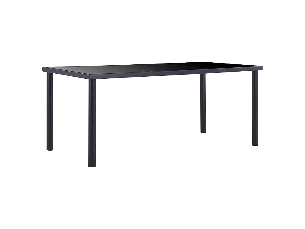 Table à manger Noir 180x90x75 cm Verre trempé