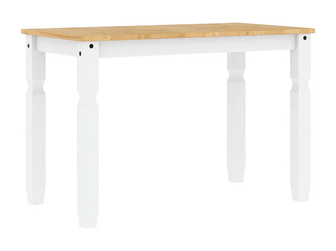 Esstisch Corona Weiß 112x60x75 cm Massivholz Kiefer