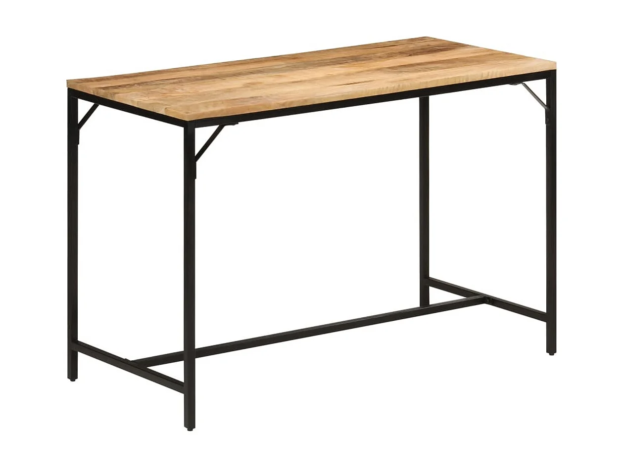 Table à manger 110x55x75 cm bois de manguier massif brut et fer