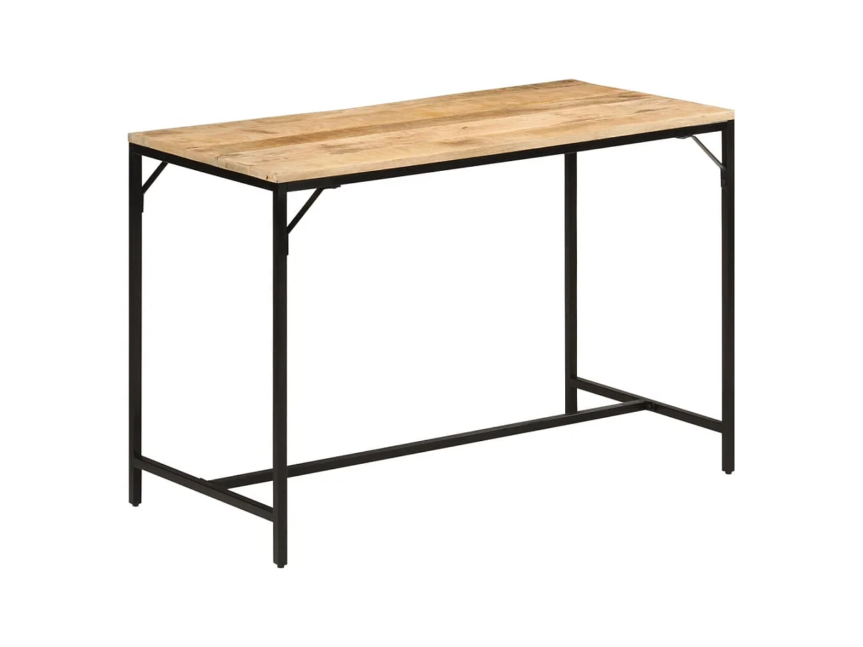 Table à manger 110x55x75 cm bois de manguier massif brut et fer