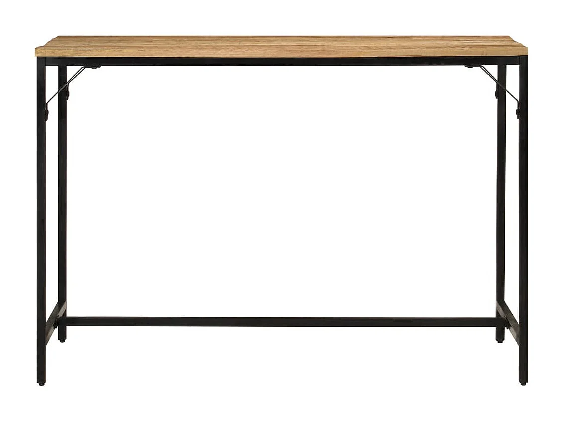 Mesa jantar 110x55x75 cm madeira mangueira maciça áspera/ferro