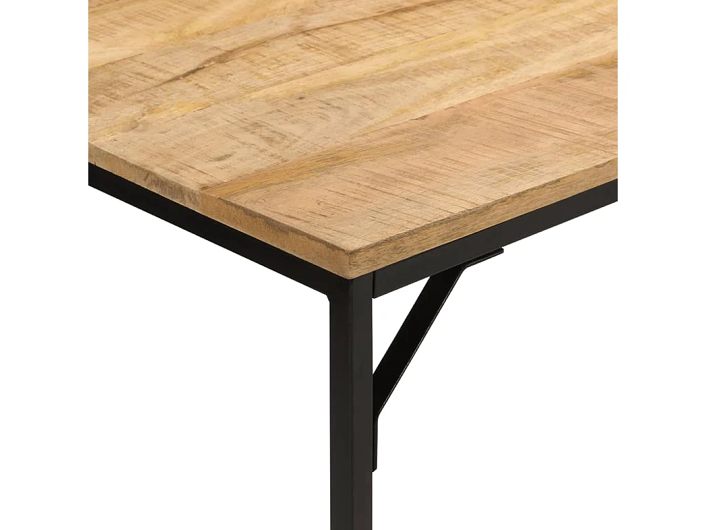 Mesa jantar 110x55x75 cm madeira mangueira maciça áspera/ferro