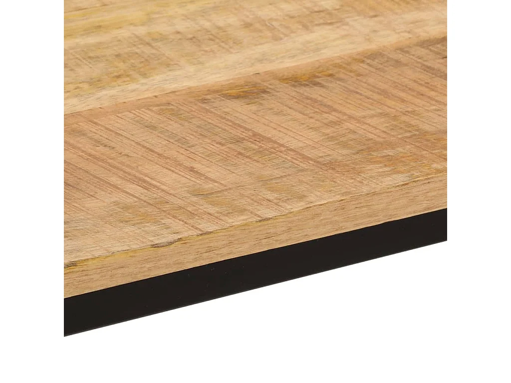 Mesa jantar 110x55x75 cm madeira mangueira maciça áspera/ferro
