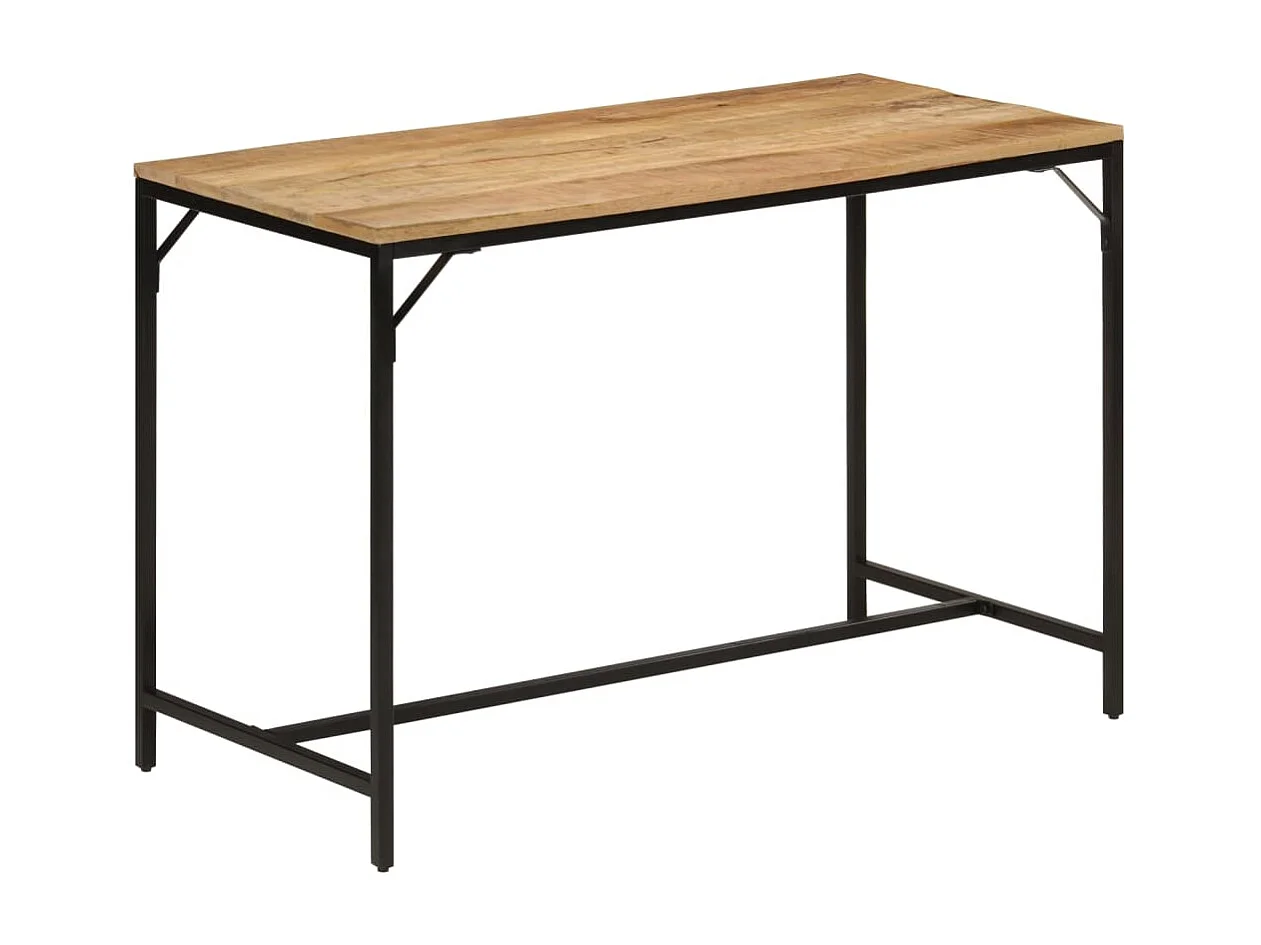 Mesa jantar 110x55x75 cm madeira mangueira maciça áspera/ferro