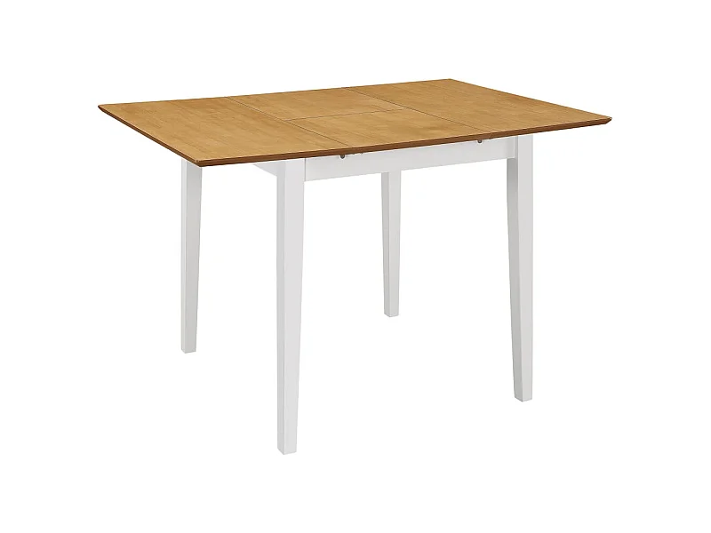 Esstisch Ausziehbar Weiß (80-120)x80x74 cm MDF