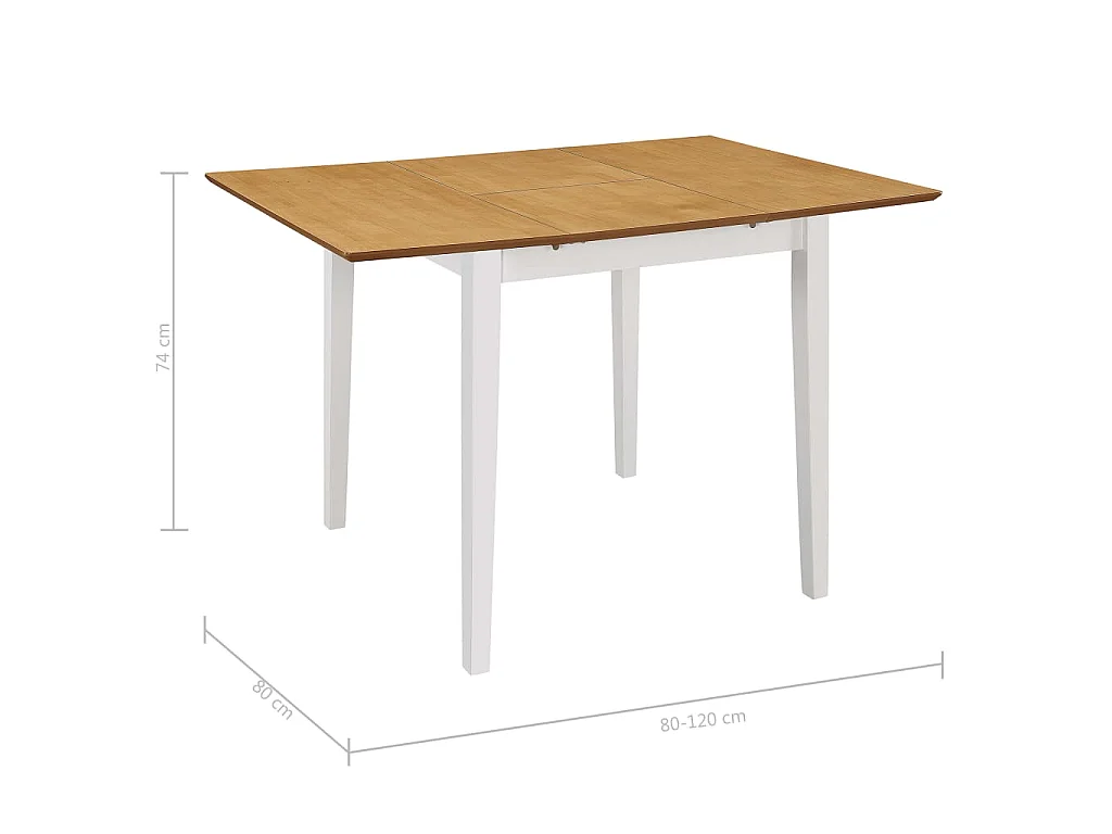 Tavolo da Pranzo Estensibile Bianco (80-120)x80x74 cm in MDF