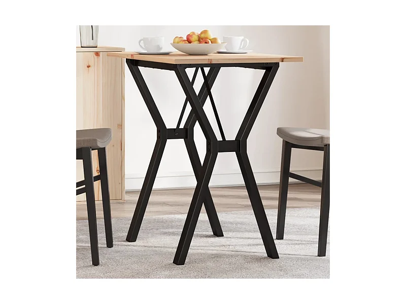 Mesa de jantar estrutura em Y 80x50x75 cm pinho e aço