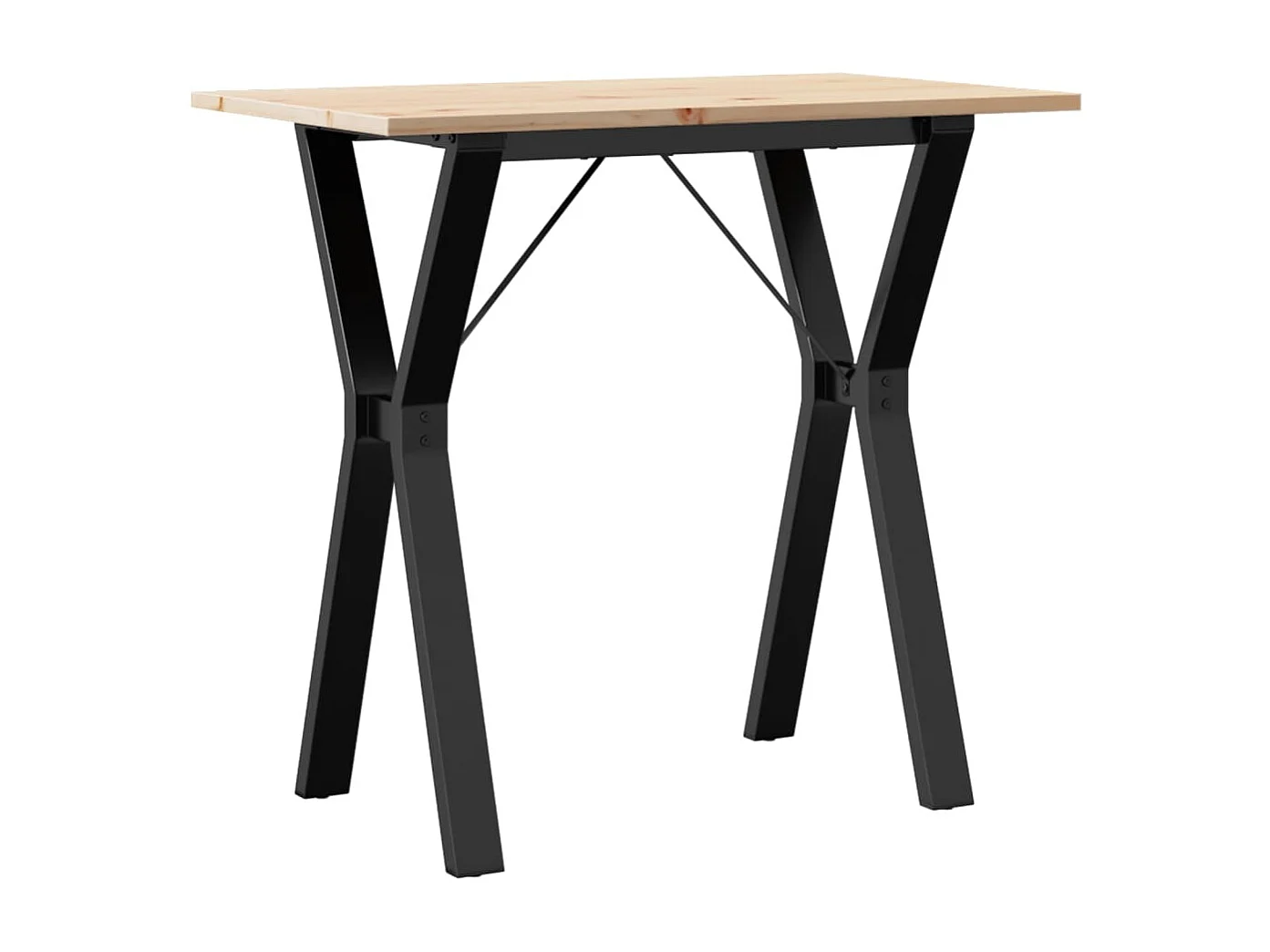 Table à manger cadre en Y 80x50x75 cm bois de pin massif acier