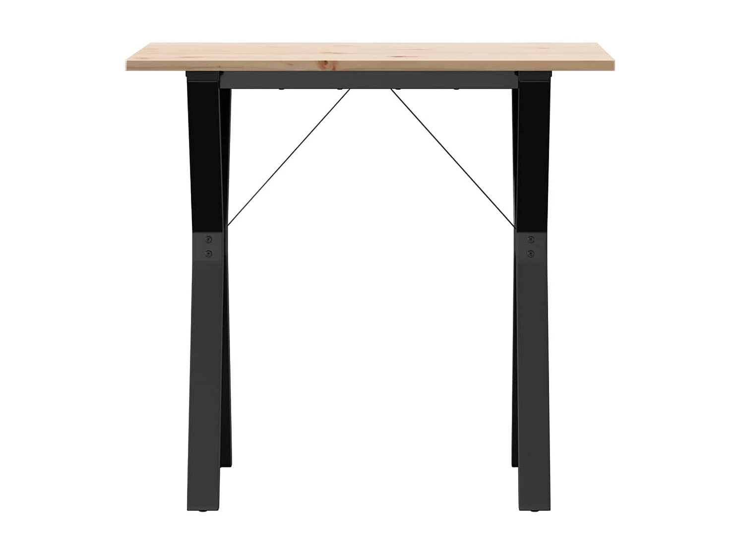 Table à manger cadre en Y 80x50x75 cm bois de pin massif acier