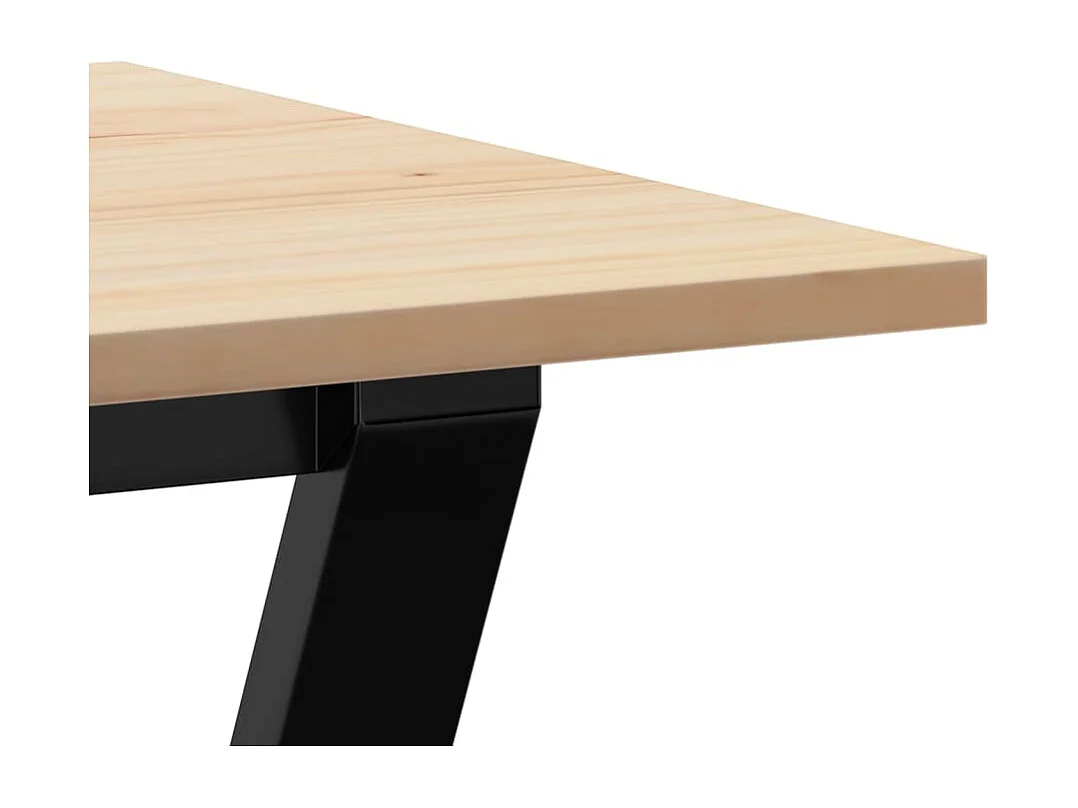 Table à manger cadre en Y 80x50x75 cm bois de pin massif acier