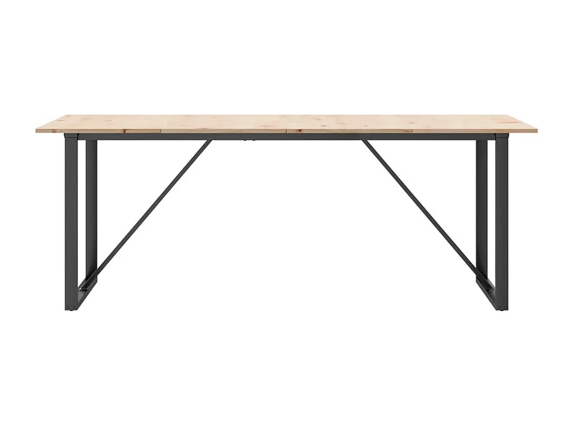 Table à manger cadre en O 200x100x75cm bois de pin massif acier