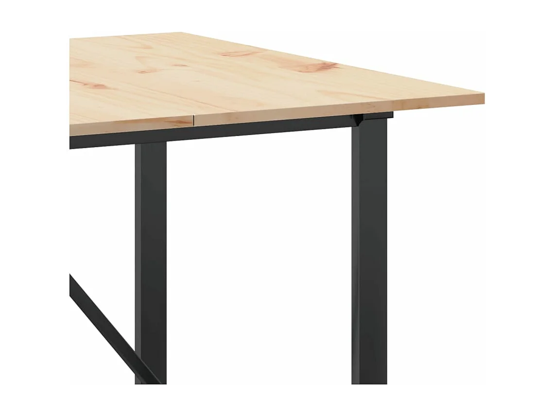 Table à manger cadre en O 200x100x75cm bois de pin massif acier