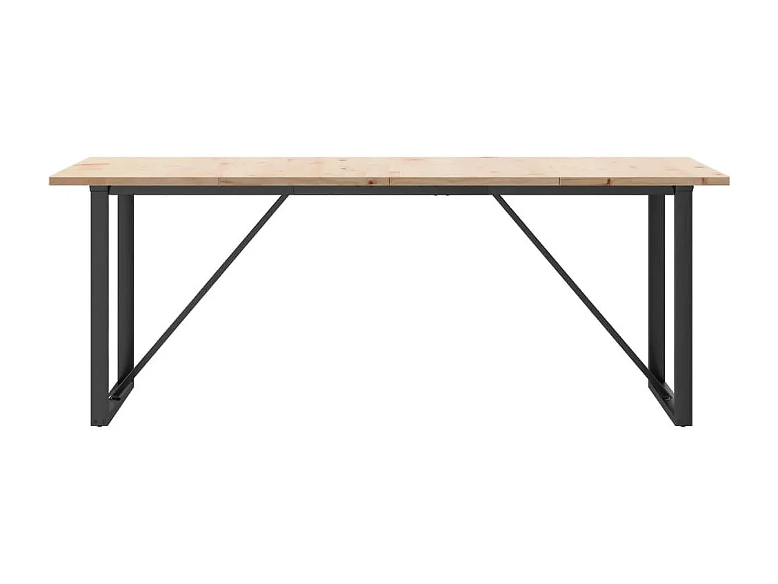 Table à manger cadre en O 200x100x75,5 cm bois pin massif acier