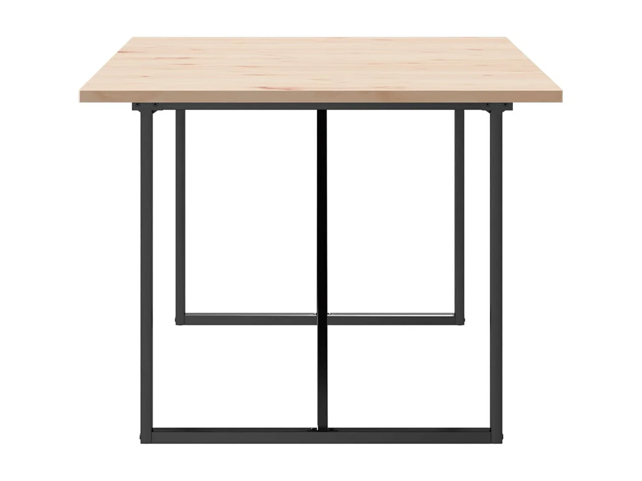 Table à manger cadre en O 200x100x75,5 cm bois pin massif acier