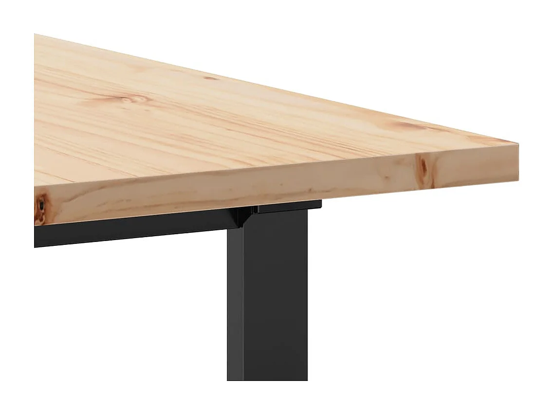 Table à manger cadre en O 200x100x75,5 cm bois pin massif acier