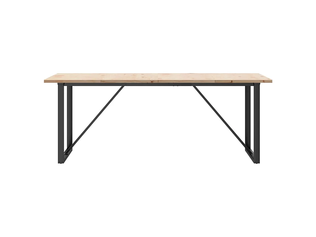Tavolo Pranzo Telaio a O 200x100x75,5 cm Legno Pino e Acciaio