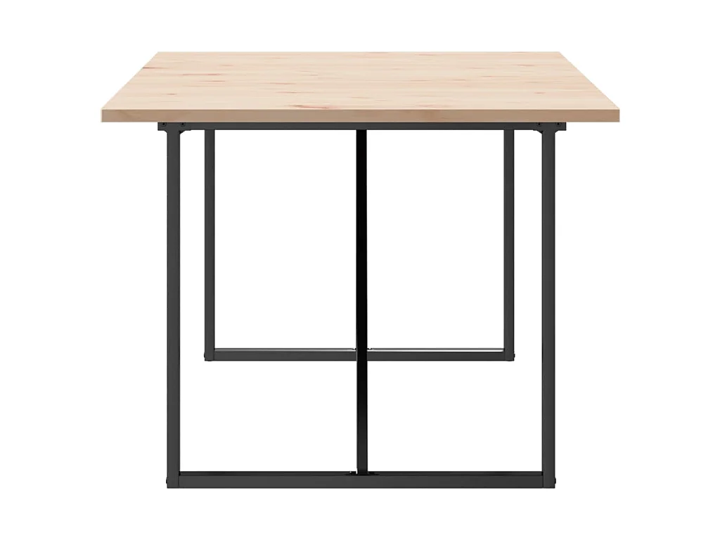 Tavolo Pranzo Telaio a O 200x100x75,5 cm Legno Pino e Acciaio