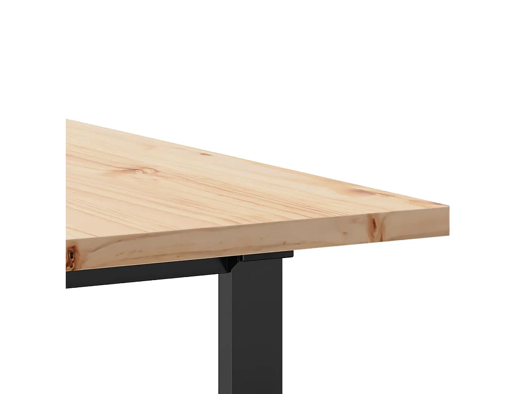 Tavolo Pranzo Telaio a O 200x100x75,5 cm Legno Pino e Acciaio